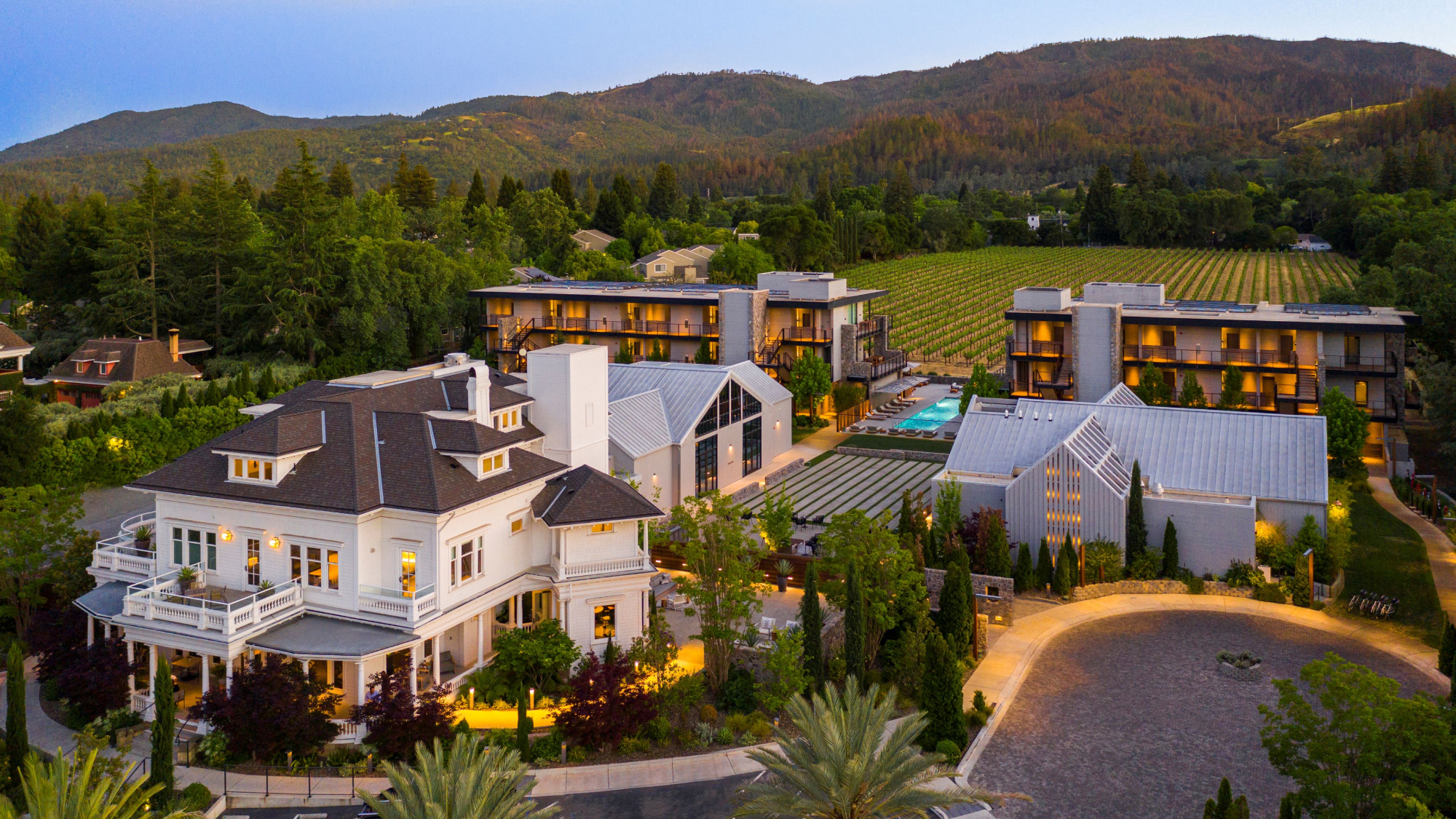 Exterior of Alila Napa Valley from above