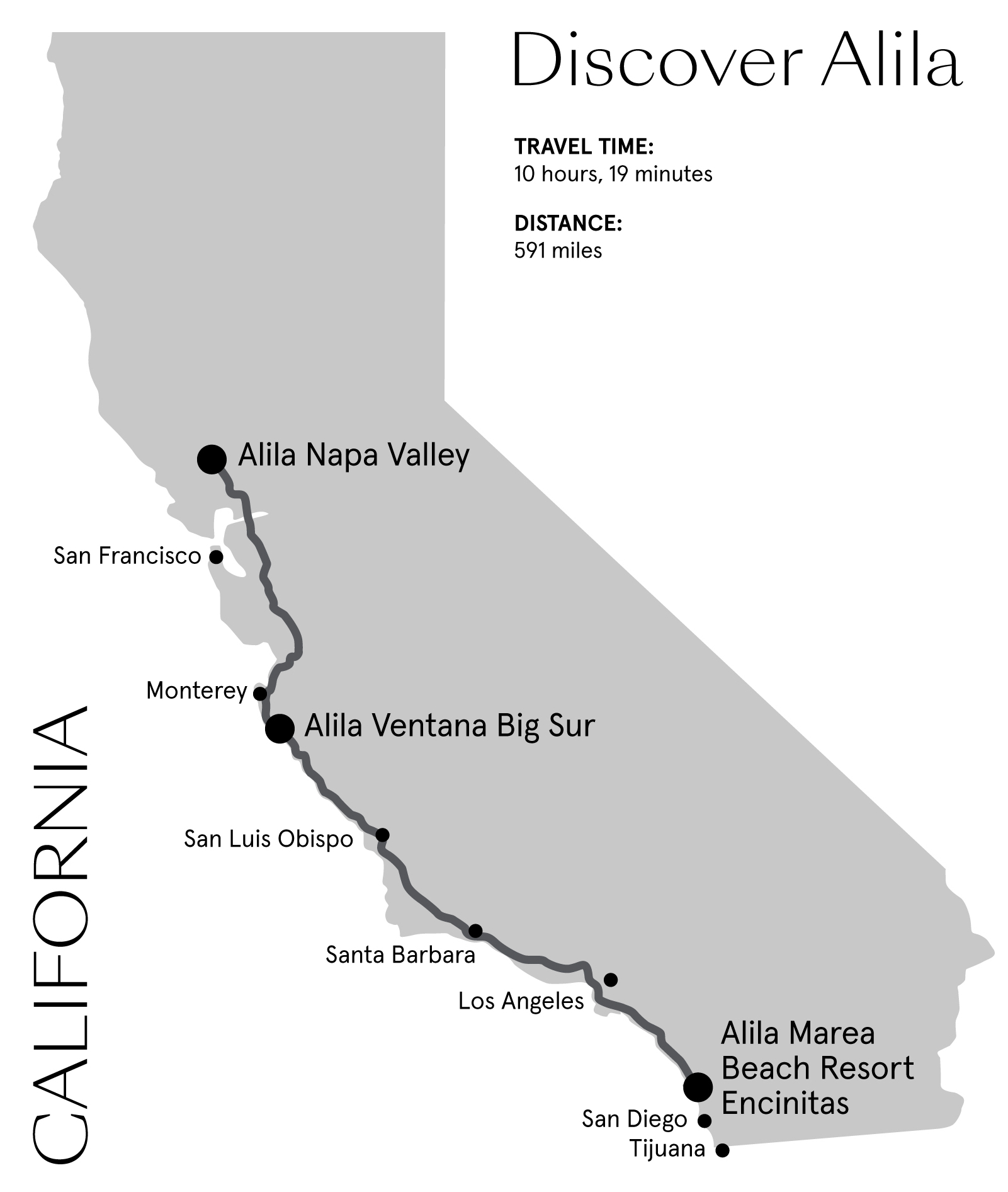Map Alila California Route