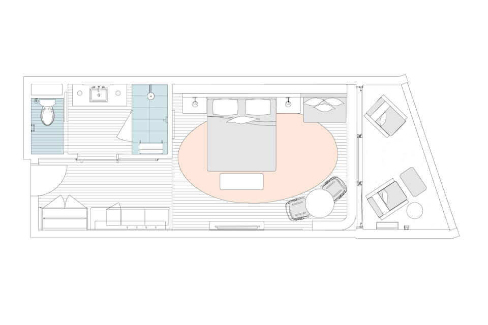 floor plan of ocean view room