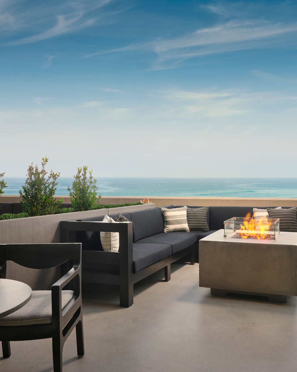 terrace with firepit