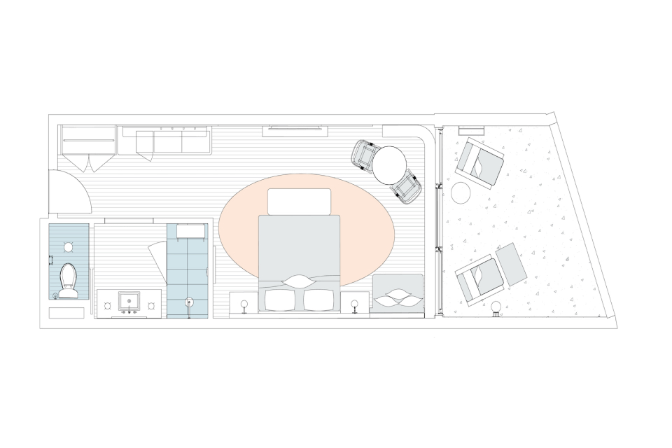 Plan of the coastline view room