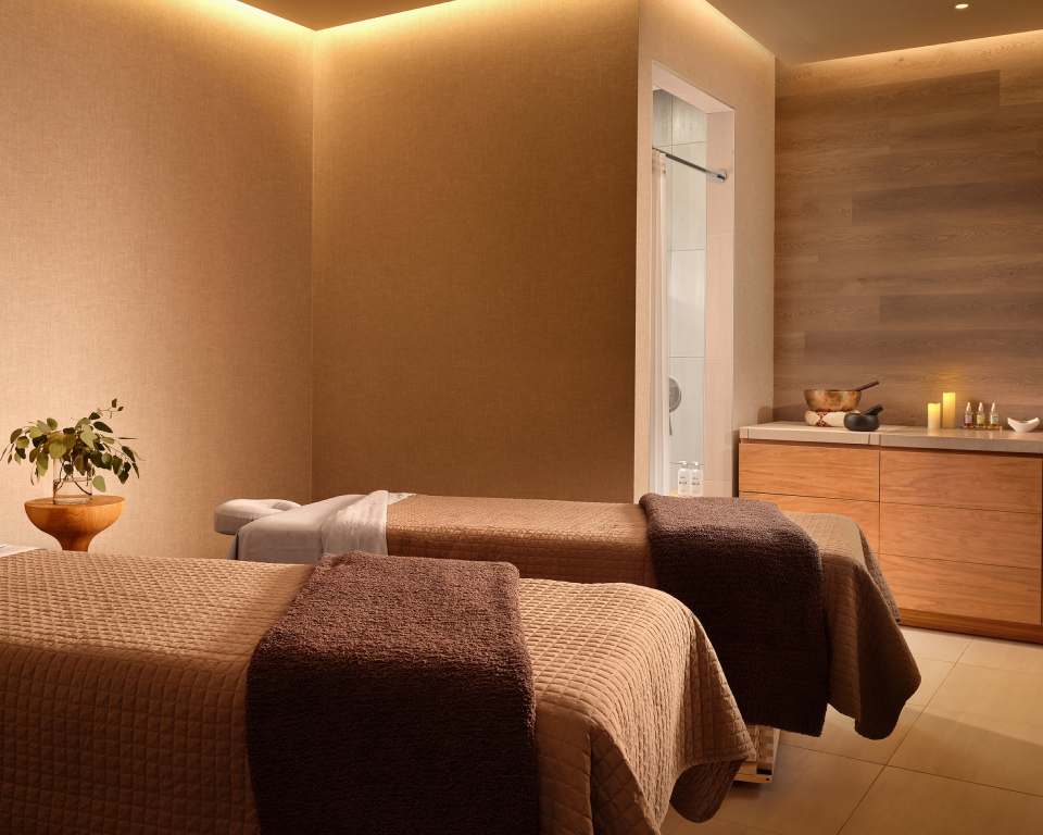 room with two spa beds