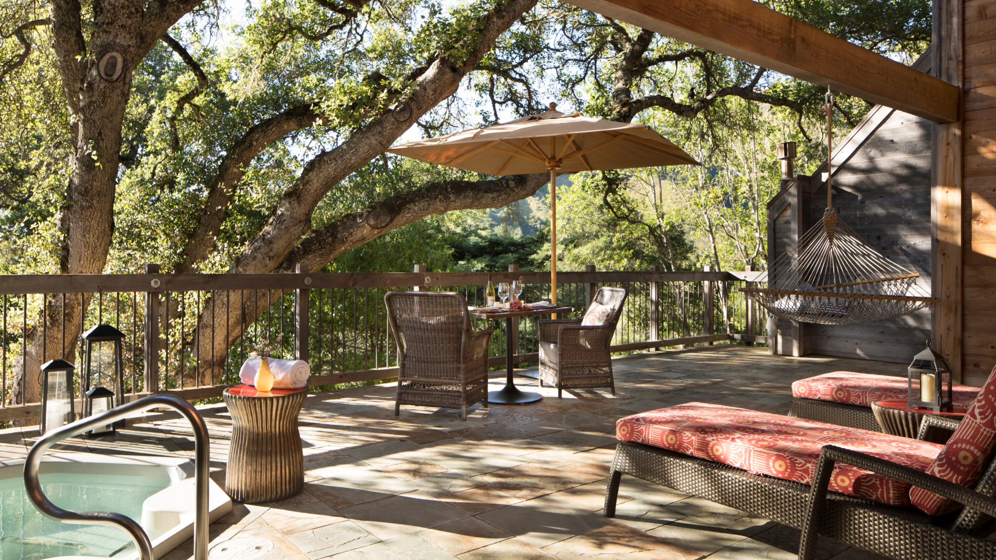 Private terrace with hot tub