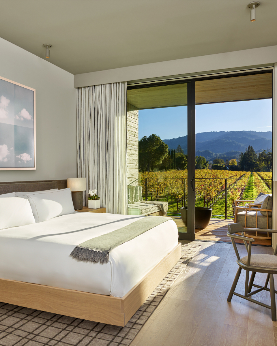 bedroom with vineyard views