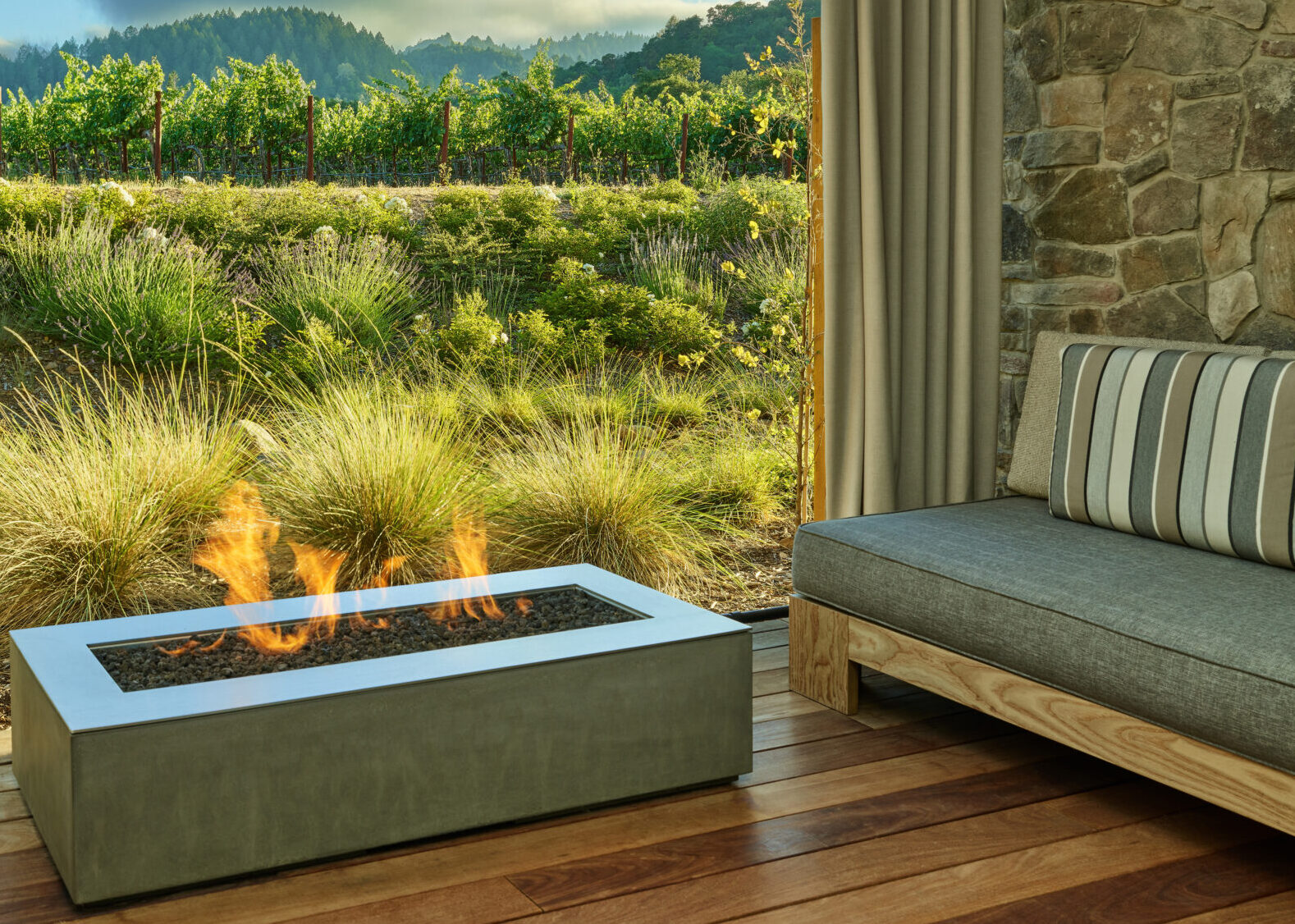 Vineyard View Patio With Firepit