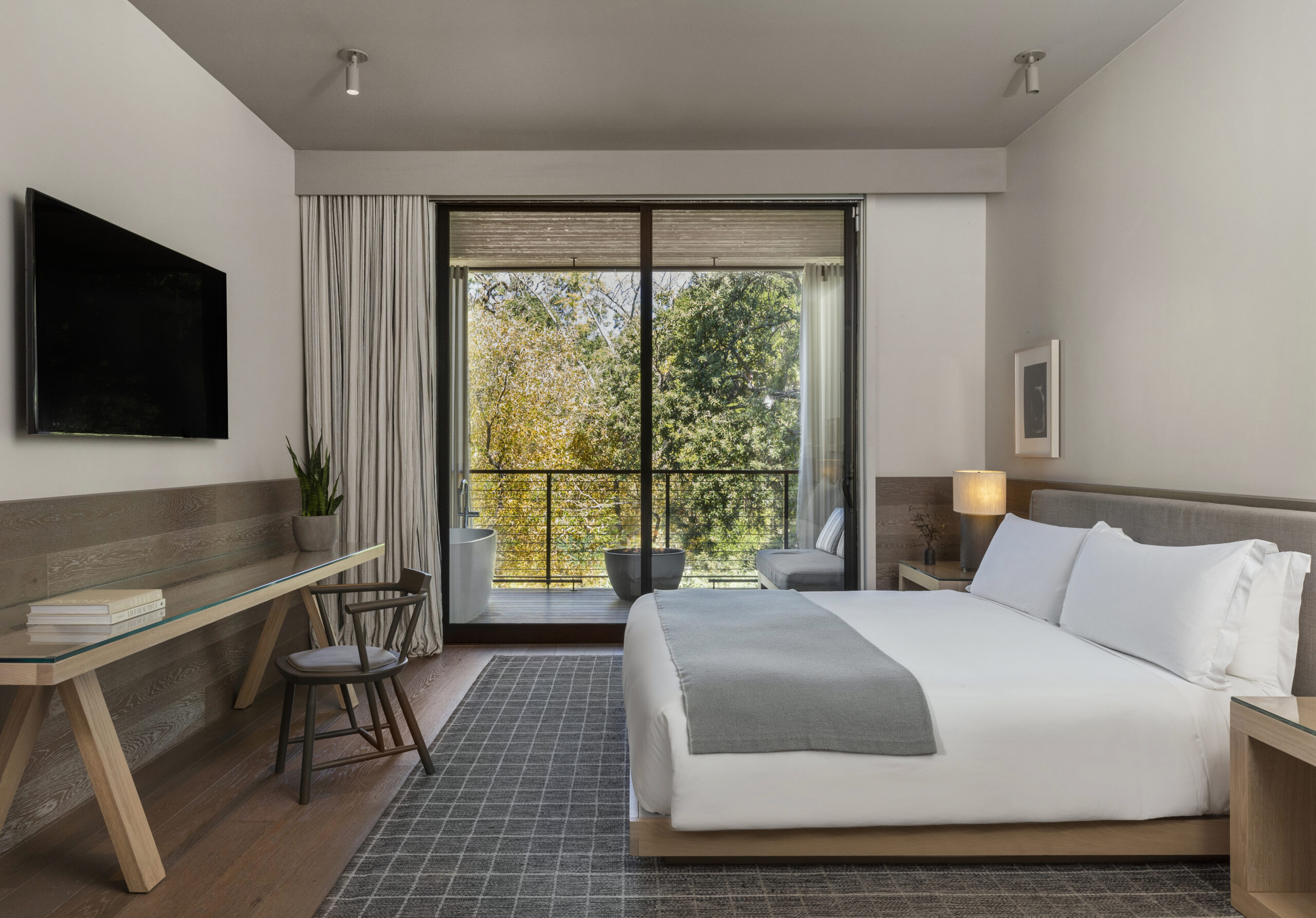 Bedroom With Patio View