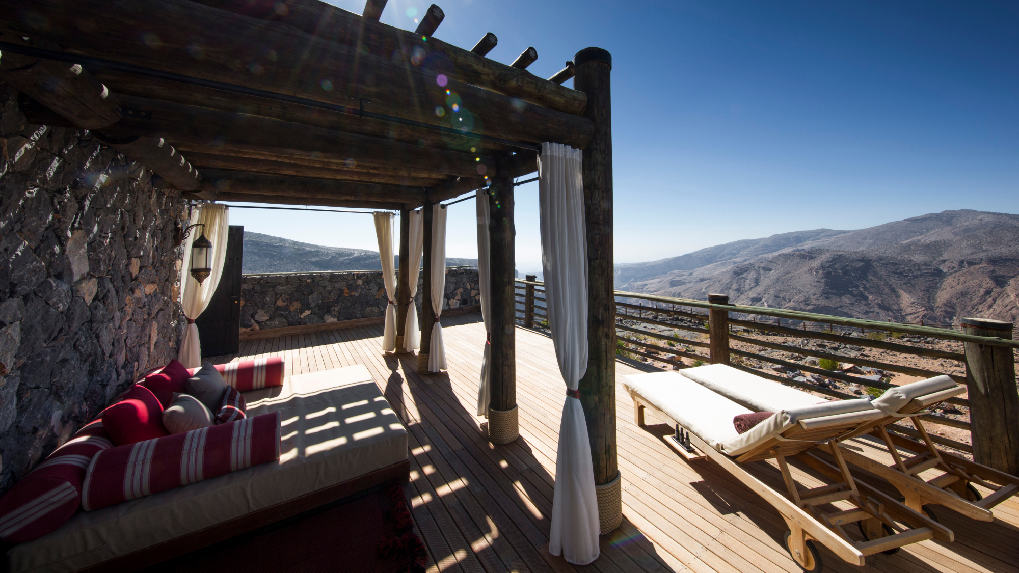 private terrace with mountain views