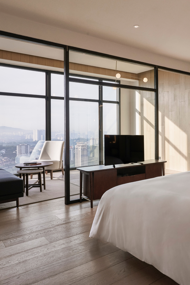 Bed in premier room in natural light