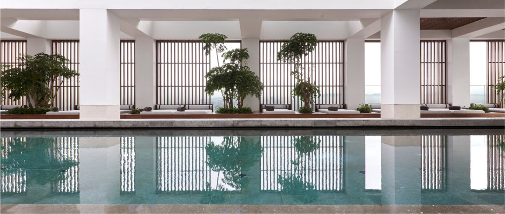 interior pool with trees