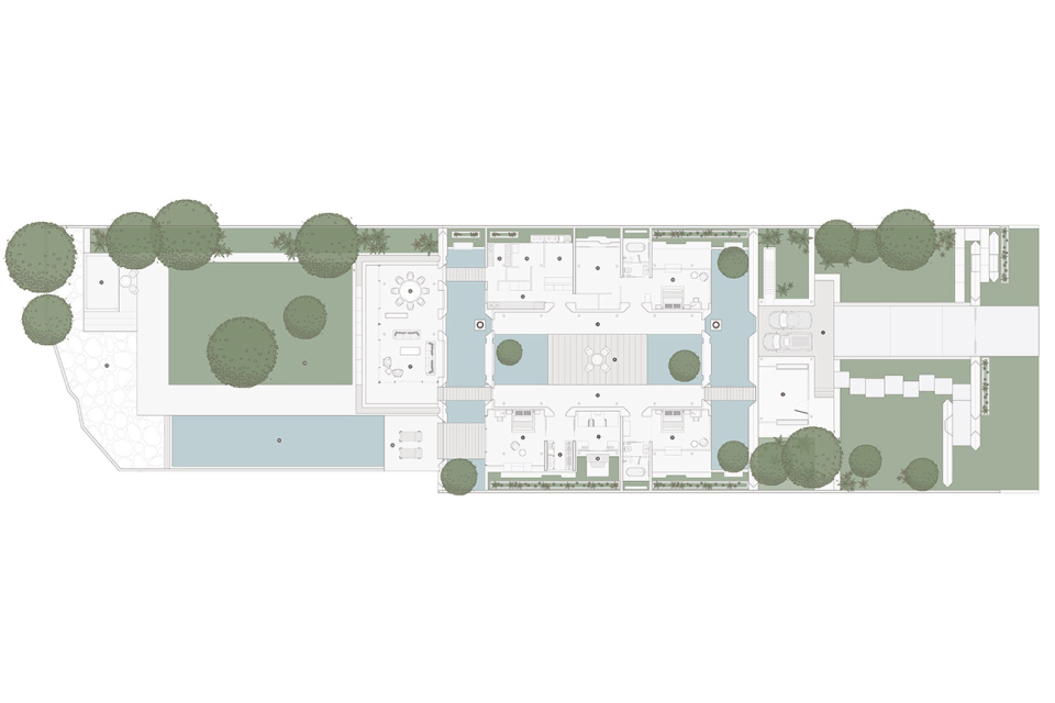 Floorplan of three bed cliff edge villa