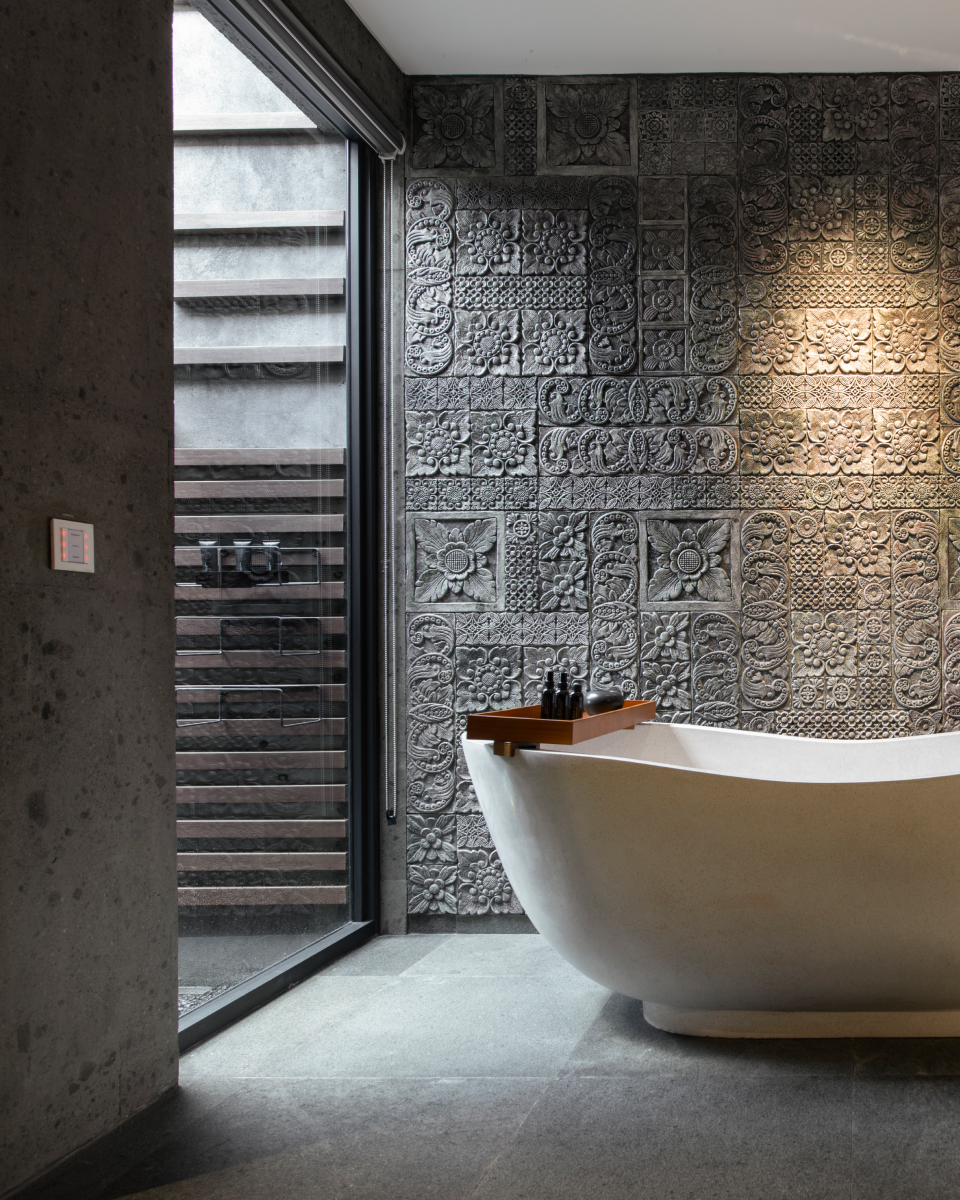 bath at two bedroom cliff edge villa