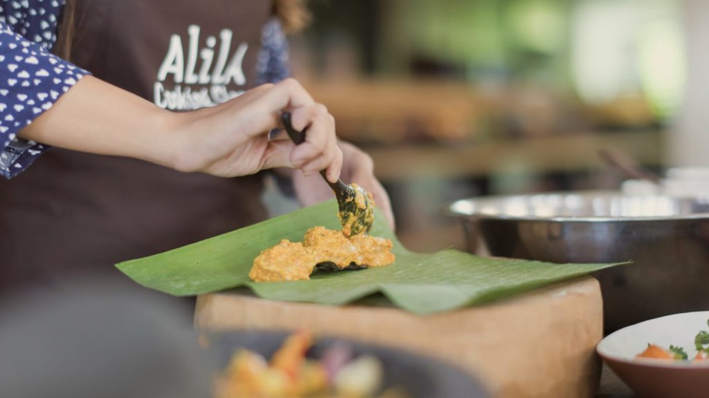 Balinese dish being prepared