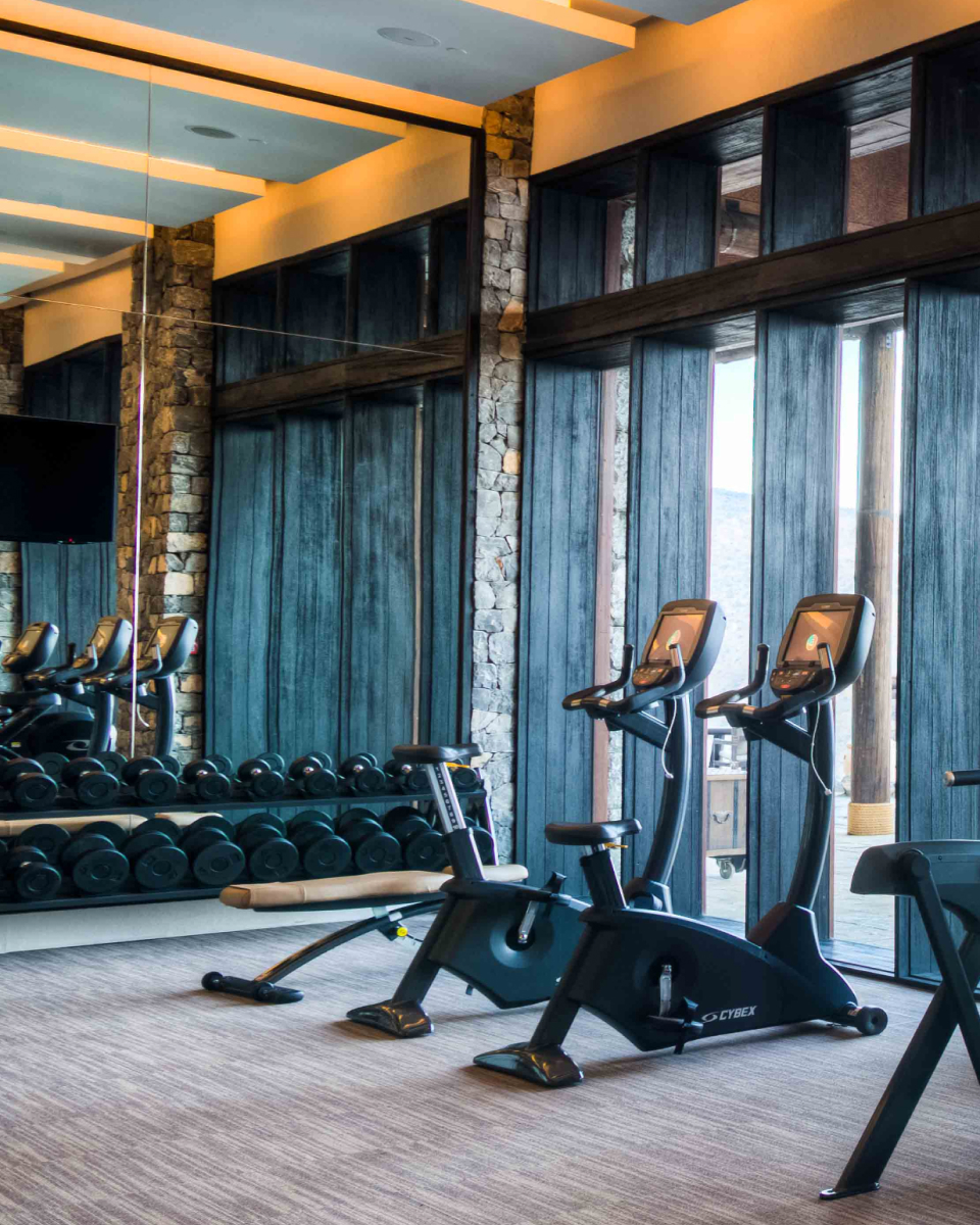 Treadmill in luxury gym setting