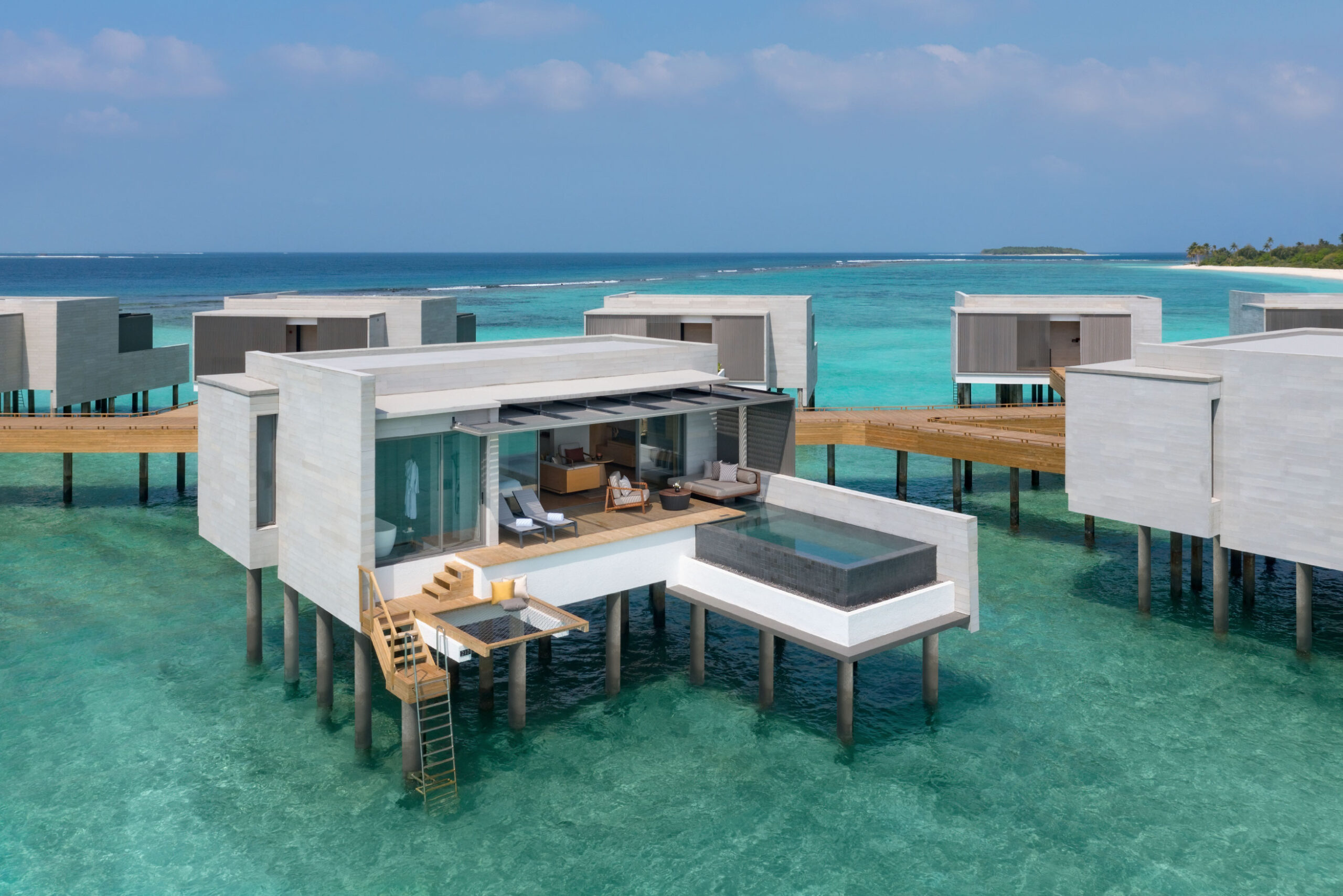 Alila Kothaifaru Maldives Aerial View of Water Villa
