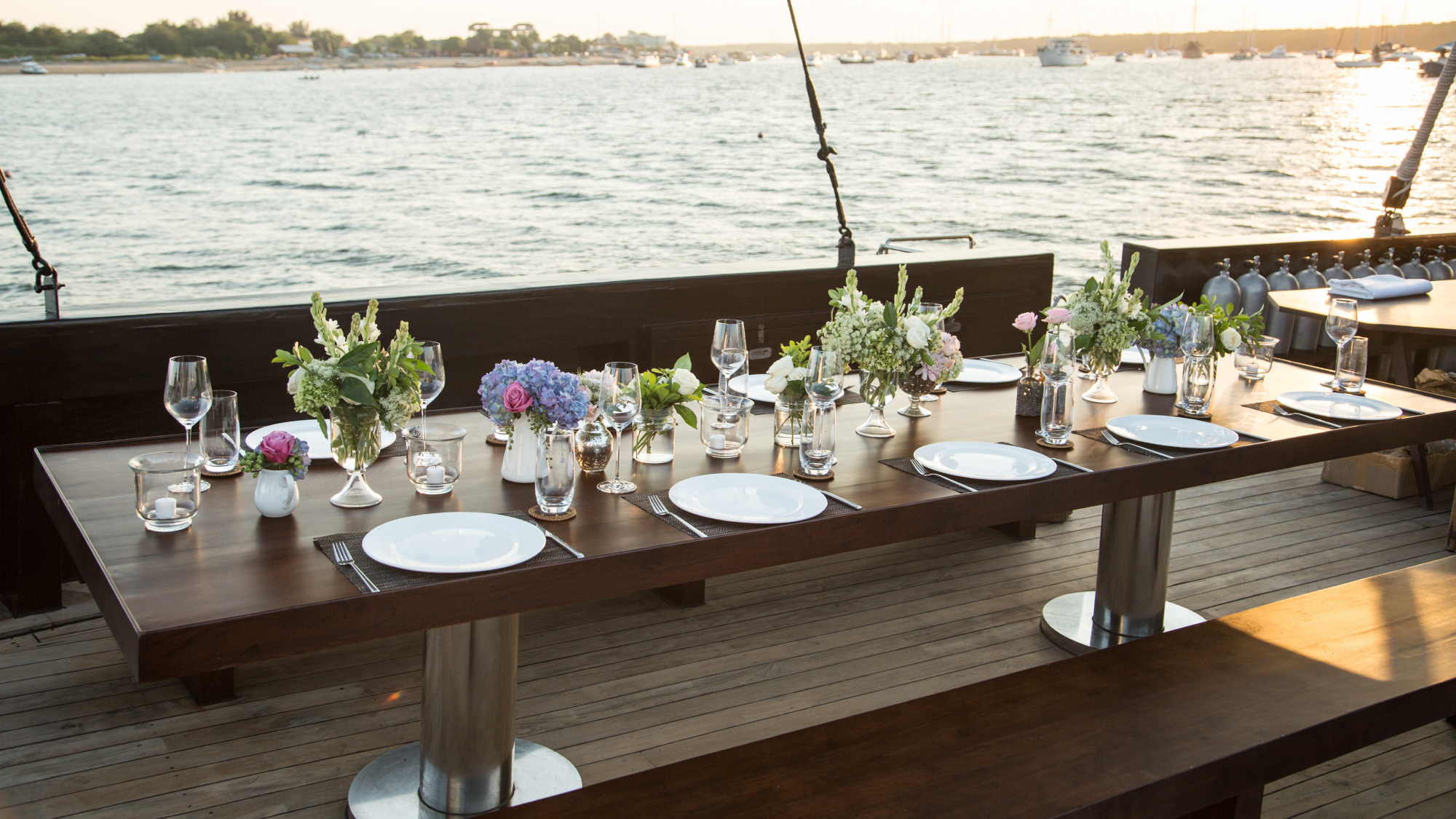 wedding event on a boat